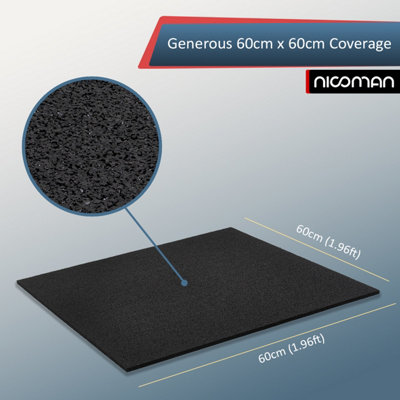Nicoman 8mm Anti-Vibration Rubber Mat Noise Reducing for Garage Workshop Washing Machines Tumble Dryers 60cm x 60cm - 6
