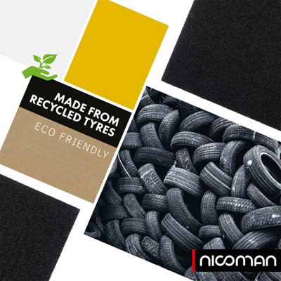 Nicoman 8mm Anti-Vibration Rubber Mat Noise Reducing for Garage Workshop Washing Machines Tumble Dryers 60cm x 60cm - 8