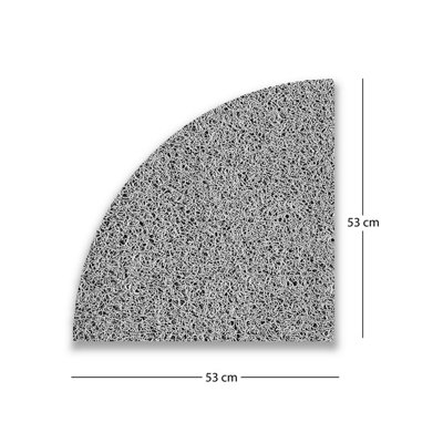 Nicoman Anti Slip PVC Loofah Corner Shower Mat  Anti Mould Washable Mat - Quadrant 53x53cm