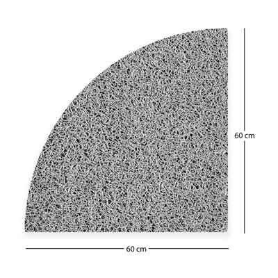 Nicoman Anti Slip PVC Loofah Corner Shower Mat  Anti Mould Washable Mat - Quadrant 60x60cm