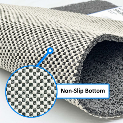 Nicoman Anti Slip PVC Loofah Corner Shower Mat  Anti Mould Washable Mat - Quadrant 60x60cm