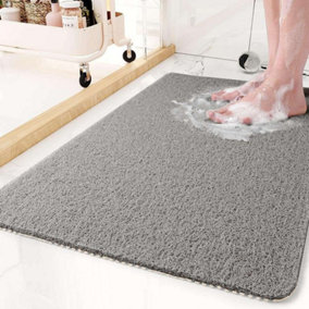Nicoman Anti Slip PVC Loofah Shower Mat  Anti Mould Washable Bath Mat - Rectangular 100x40 cm