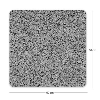 Nicoman Anti Slip PVC Loofah Shower Mat  Anti Mould Washable Bath Mat - Square 60x60cm