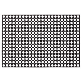 Nicoman Black Honeycomb Heavy duty Door mat, 120cm x 80cm