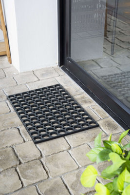 Nicoman Black Honeycomb Heavy duty Door mat, 60cm x 40cm