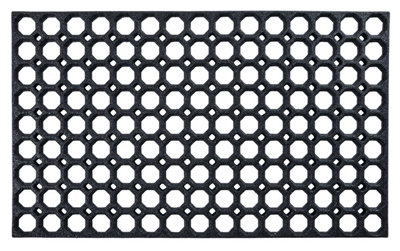 Nicoman Black Honeycomb Heavy duty Door mat, 75cm x 45cm