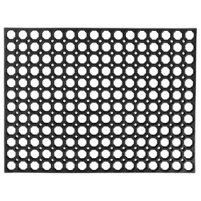 Nicoman Black Honeycomb Heavy duty Door mat, 80cm x 60cm