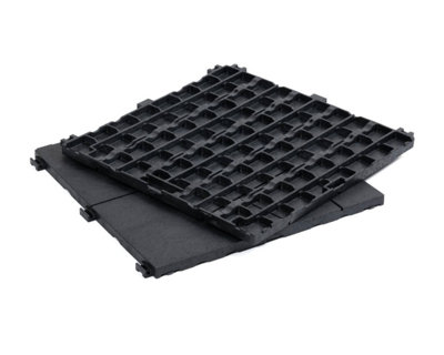 6x Wooden Interlocking Acacia Hardwood Decking Tiles - 10 SLAT
