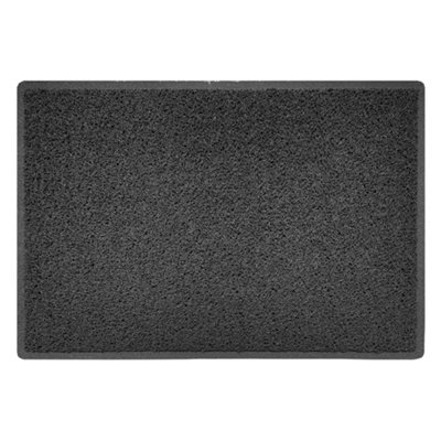Nicoman Dark Grey Embossed Spaghetti Coil Door Mat Dirt-Trapper Washable Barrier Doormat 90cm x 60cm