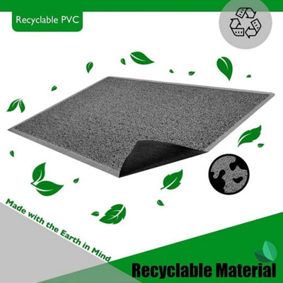 Nicoman Dark Grey Star Embossed Spaghetti Coil Door Mat Dirt-Trapper Washable Barrier Doormat 75cm x 44cm - 5
