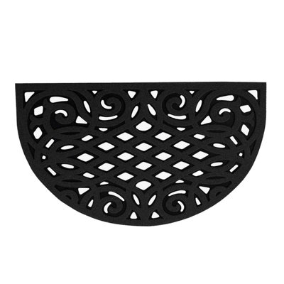 Nicoman Eco Friendly Outdoor Half Moon Door Mat 75x44cm - Black