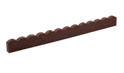 Nicoman Flexi Curve Brown Rubber Scallop Lawn Edging Garden Border 1.2m - Pack of 10