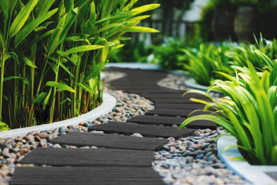 Nicoman Grey Single size Railroad Tie Stepping stone Pack of 4 - 4