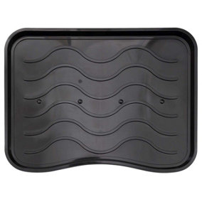 Nicoman Heavy Duty Boot Tray 50 x 40cm, All Weather Drip Tray For Indoor & Outdoor - Plain Black