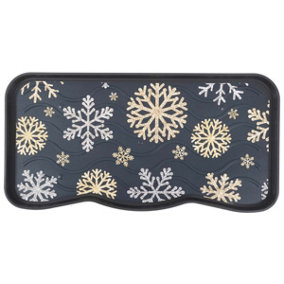 Nicoman Heavy Duty Boot Tray 75 x 40cm, All Weather Drip Tray For Indoor & Outdoor - Snowflake Design