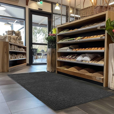 Nicoman Heavy Duty Commercial Door Mat Shop Doorway Mat Indoor 1.5m x 0.9m - Black - 7
