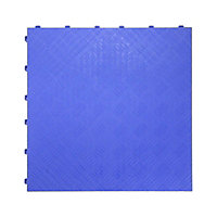 Nicoman Heavy Duty Interlocking Garage Tile Solid Deckplate Pattern - 40cm x 40cm - Blue