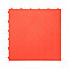 Nicoman Heavy Duty Interlocking Garage Tile Solid Deckplate Pattern - 40cm x 40cm - Red