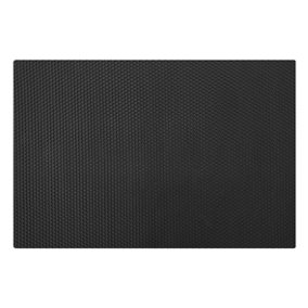 Nicoman - Heavy Duty Rubber Door Mat Eexagon Pattern  - 120 x 80cm - Black