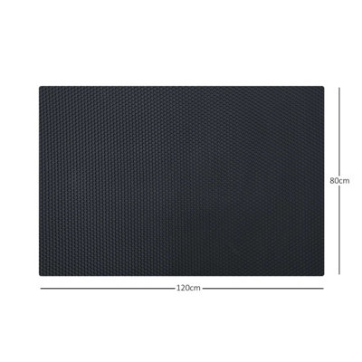 Nicoman - Heavy Duty Rubber Door Mat Eexagon Pattern  - 120 x 80cm - Black
