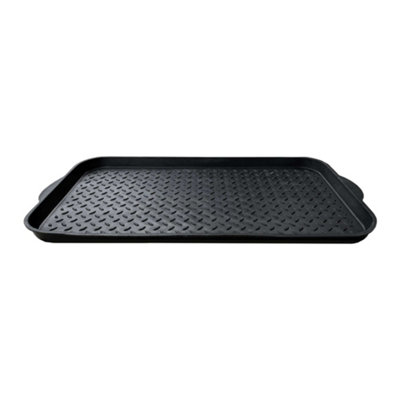 Nicoman Heavy Duty Soft Rubber Flexi Boot Tray 70 x 40cm, All Weather Drip Tray For Indoor & Outdoor - Plain Black
