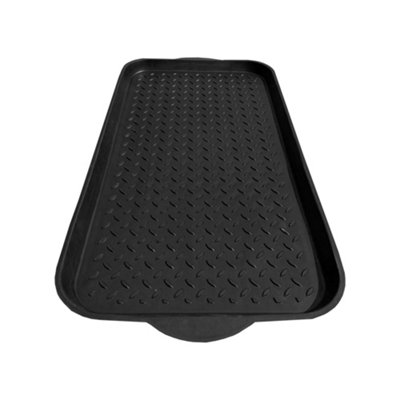 Nicoman Heavy Duty Soft Rubber Flexi Boot Tray 70 x 40cm, All Weather Drip Tray For Indoor & Outdoor - Plain Black