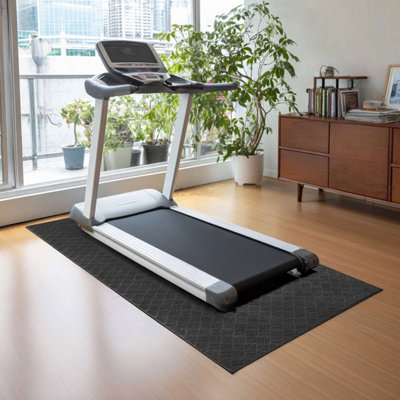 Floor Mats Sound Absorbing Mat For Treadmill Nicoman Heavy-Duty Treadmill  Mat 180x75cm In Black For Exercise Bikes And Fitness Equipment Protection