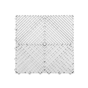 Nicoman Heavy Duty Vented Interlocking Garage Tile - 40cm x 40cm - White