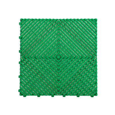 Nicoman Heavy Duty Vented Interlocking Garage Tiles - 40cm x 40cm - Green - Pack of 9 Price Comparisons | Compare The Build