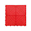 Nicoman Heavy Duty Vented Interlocking Garage Tiles - 40cm x 40cm - Red - Pack of 4