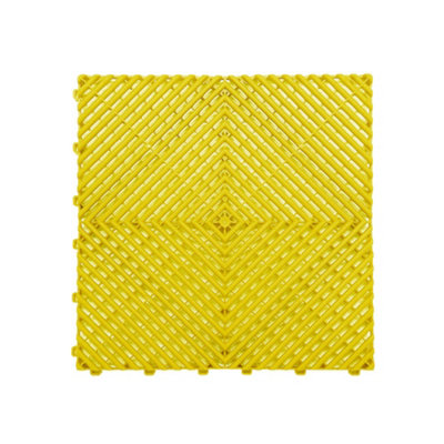 Nicoman Heavy Duty Vented Interlocking Garage Tiles - 40cm x 40cm - Yellow - Pack of 15