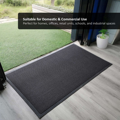 Nicoman Lattenmat voor buiten, mat, mat eendenbord, deurmat, tuin, entree, schuur, garage, zwembad, antislip, vuilschrapen, gemakkelijk schoon te maken - (grijs, 61 x 43 cm