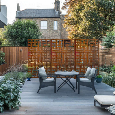 vidaXL Tuin Privacy Screen Fretwerk Roestig 32 x 140 cm