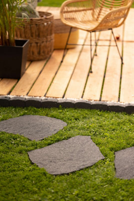 Nicoman Natural Stepping Stone Rubber Garden Decoration Grey - Pack of 1 - 5