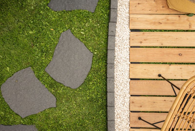 Nicoman Natural Stepping Stone Rubber Garden Decoration Grey - Pack of 4 - 7