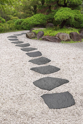 Nicoman Natural Stepping Stone Rubber Garden Decoration Grey - Pack of 4 - 8