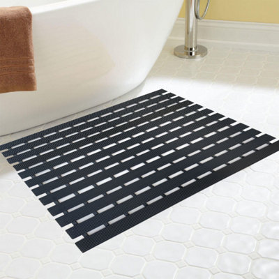 Nicoman PVC Duckboard For Bathroom Shower Anti Slip Mat 61cm x 43cm Black