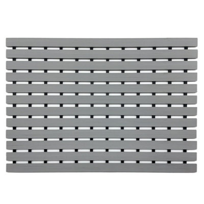 Nicoman PVC Duckboard For Bathroom Shower Anti Slip Mat 61cm x 43cm Grey