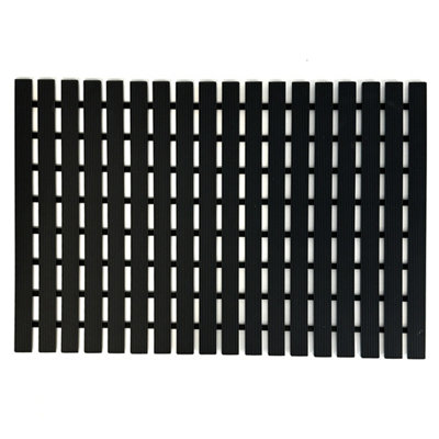 Nicoman PVC Duckboard For Bathroom Shower Anti Slip Mat Vertical Slats 43cm x 64cm Black