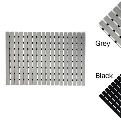 Nicoman PVC Duckboard For Bathroom Shower Anti Slip Mat Vertical Slats 43cm x 64cm Grey - 8