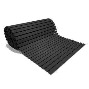 Nicoman PVC Duckboard Swimming Pool Walkway Anti-Slip Matting 61cm x 5m Roll - Black