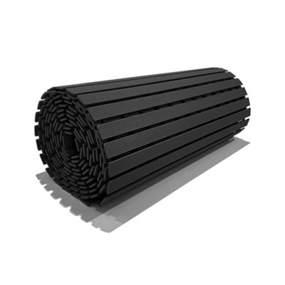 Nicoman PVC Duckboard Swimming Pool Walkway Anti-Slip Matting 61cm x 5m Roll - Black