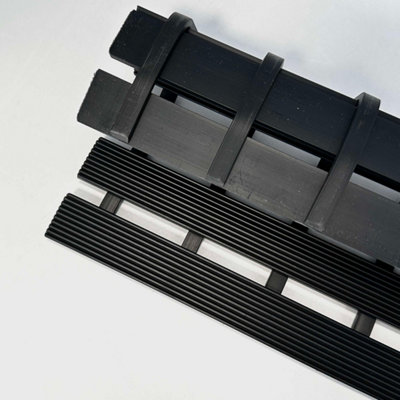 Nicoman PVC Duckboard Swimming Pool Walkway Anti-Slip Matting 61cm x 5m Roll - Black - 5