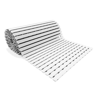 Nicoman PVC Duckboard Swimming Pool Walkway Anti-Slip Matting 61cm x 5m Roll - White