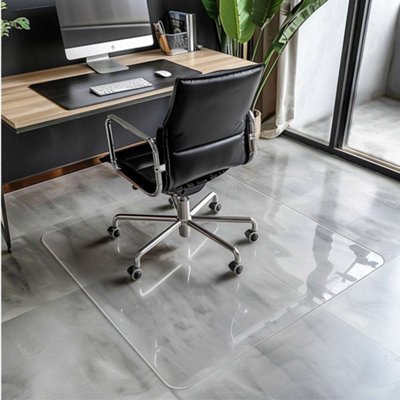 Nicoman PVC Transparent Floor Protector Low Pile Chair Mat Non- Slip For Hard Floors - 120cm x 120cm