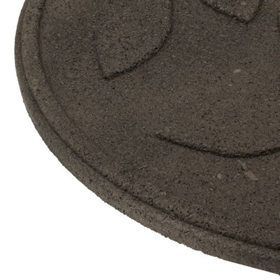 Nicoman Reversible Outdoor Garden Stepping Stone Leaves in Brown - Pack of 2 - 4