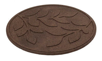 Nicoman Reversible Outdoor Garden Stepping Stone Leaves in Terracotta - Pack of 4 - 4