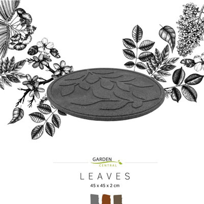 Nicoman Reversible Outdoor Garden Stepping Stone Leaves in Terracotta - Pack of 4 - 6