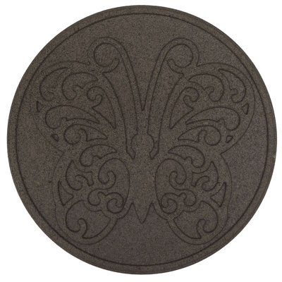 Nicoman Round Brown Butterfly Stepping Stone - Pack of 2