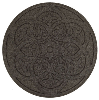 Nicoman Round Brown Scroll Stepping Stone - Pack of 2